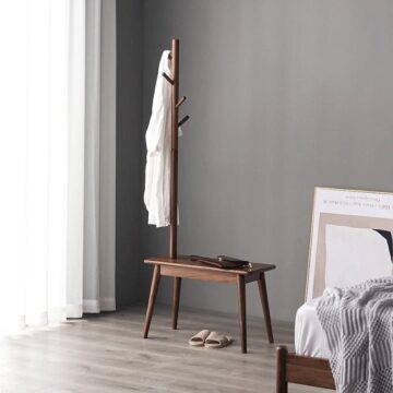Ghế móc áo chữ nhật nâu 009 - Walnut Hanger Chair 009